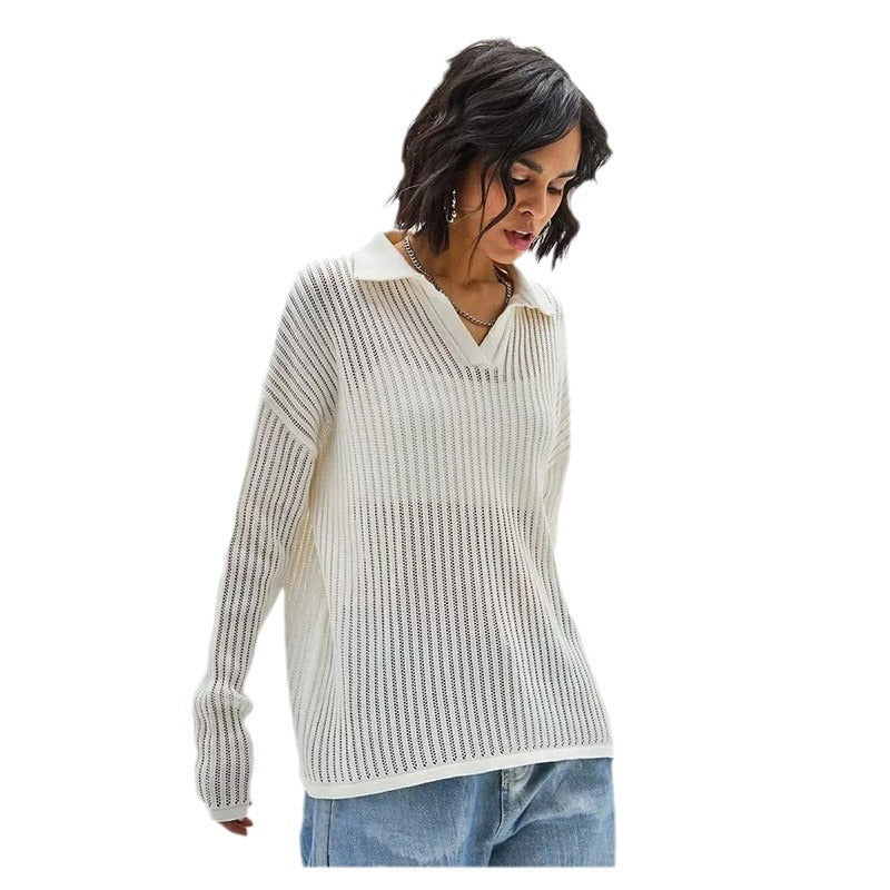 Damen Pullover mit modernem Schnitt und V-Ausschnitt Drune