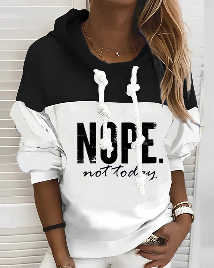 Damen lässiger Kapuzenpullover mit modischem Schriftzug Drune