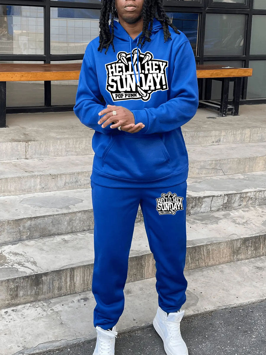 Damen Sportliches Hoodie- und Jogginghose-Set mit kreativem Aufdruck Drune