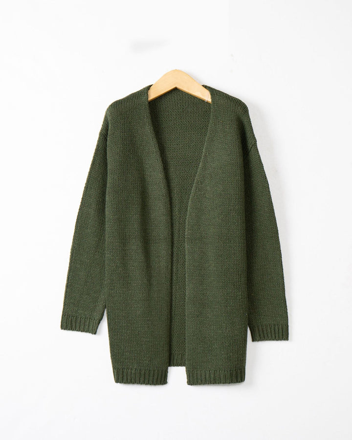 Damen Offene Strickjacke mit lässigem Schnitt und Taschen Drune