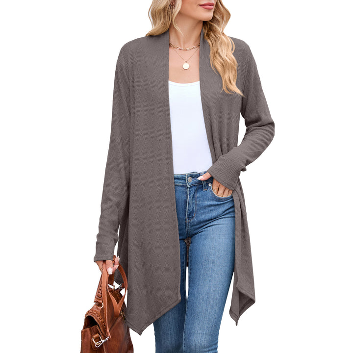 Damen Strickjacke mit asymmetrischem Schnitt und Strukturmuster Drune