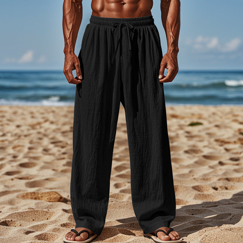 Herren Lässige Strandhose mit elastischem Bund und praktischen Seitentaschen Drune