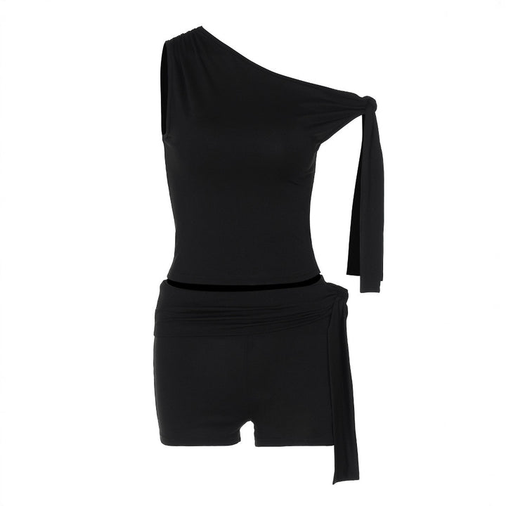 Damen Modisches Oberteil mit asymmetrischem Schnitt und Chiffon-Material Drune