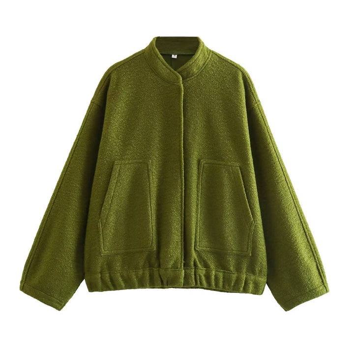 Damen lässige Oversized-Jacke aus hochwertigem Stoff Drune