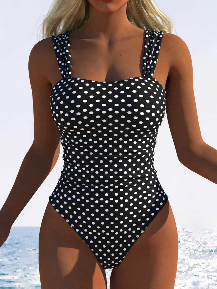 Damen Einteiliger Badeanzug mit raffiniertem Punkte-Design und komfortablem Schnitt Drune