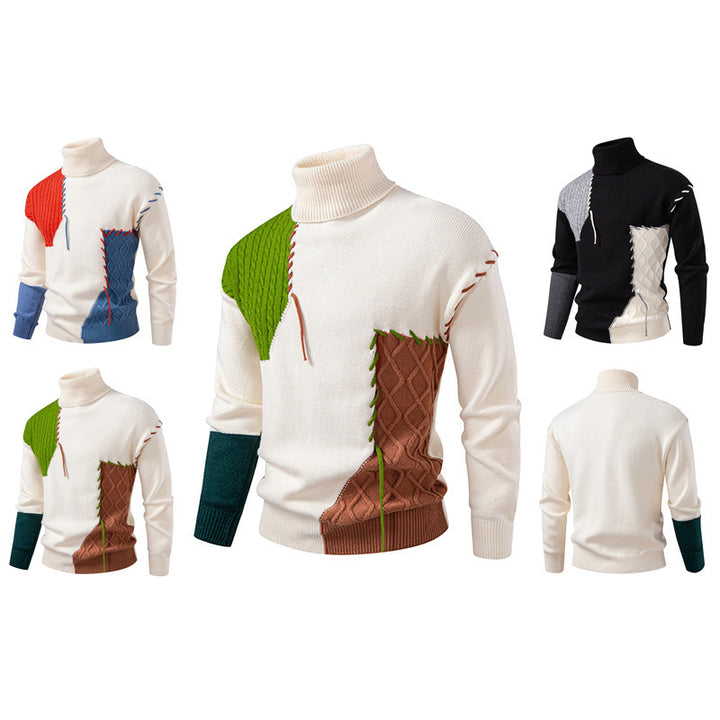 Herren Rollkragenpullover mit einzigartigem Strickdesign Drune