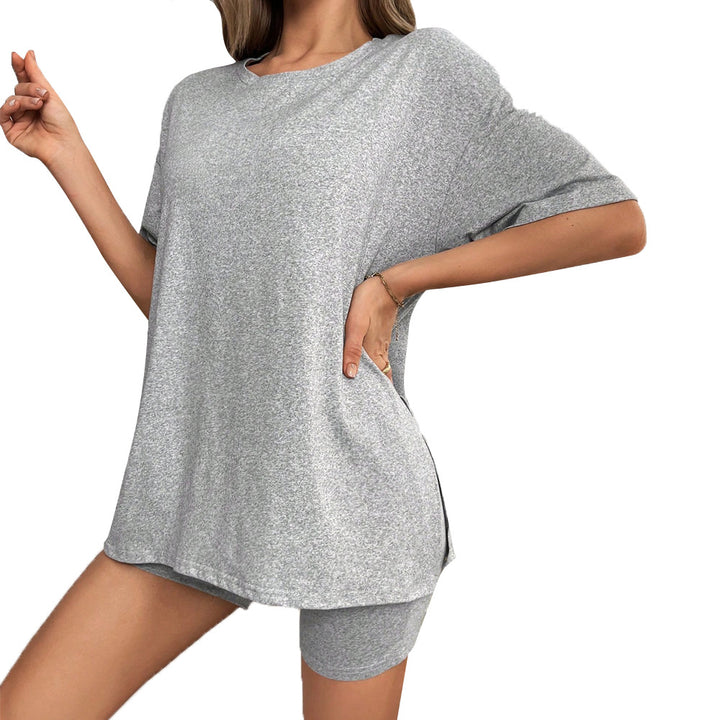 Damen lässiges Freizeit-Set mit oversized T-Shirt und Shorts Drune