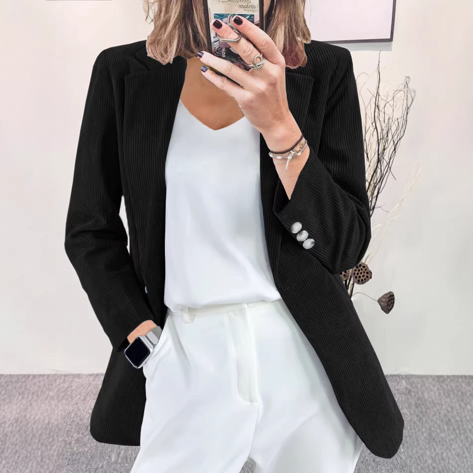 Damen modischer gestreifter Blazer mit schmalem Schnitt Drune