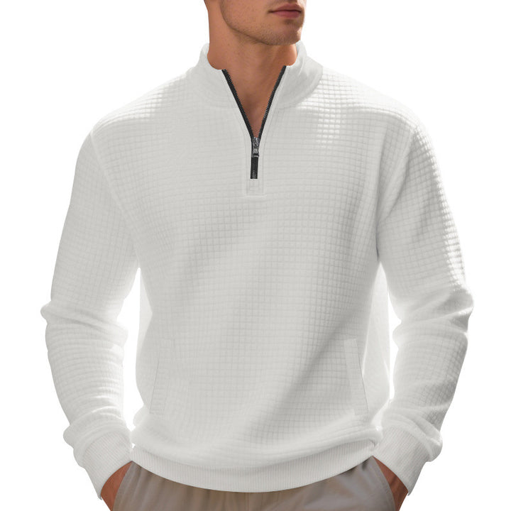 Herren sportlicher Pullover mit Reißverschluss und strukturierter Oberfläche Drune