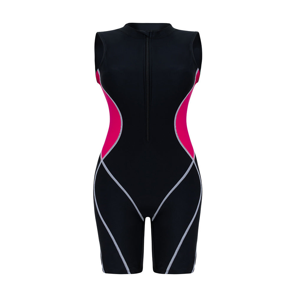 Damen Sportlicher Einteiler Badeanzug mit figurformendem Schnitt Drune