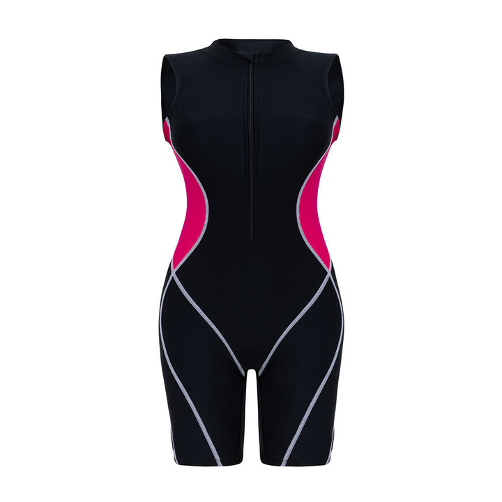Damen Sportlicher Einteiler Badeanzug mit figurformendem Schnitt Drune
