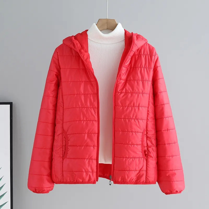 Damen gesteppte Übergangsjacke mit praktischen Taschen und Kapuze Drune