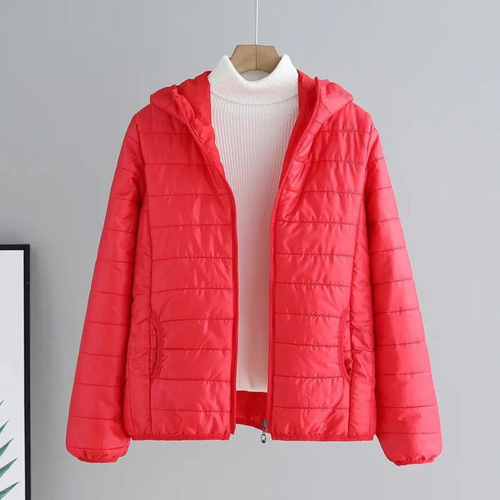 Damen gesteppte Übergangsjacke mit praktischen Taschen und Kapuze Drune