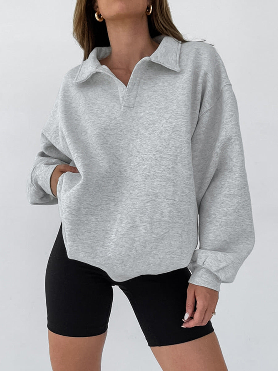 Damen Sportlicher Pullover mit hochwertigem Kragen und lässigem Schnitt Drune