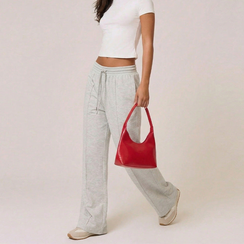 Damen Weitgeschnittene Sweathose mit elastischem Bund und seitlichen Taschen Drune