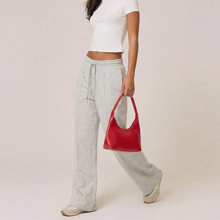 Damen Weitgeschnittene Sweathose mit elastischem Bund und seitlichen Taschen Drune