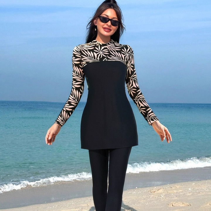 Damen Eleganter Langarm-Surfsuit mit modischen Akzenten Drune