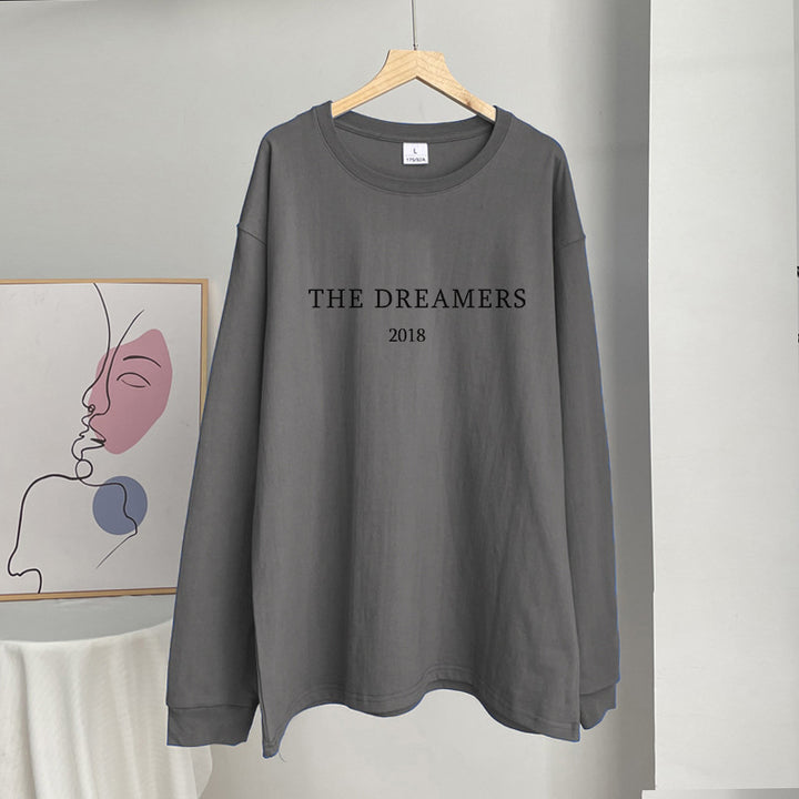 Damen lässiges Langarmshirt mit kreativem Print Drune