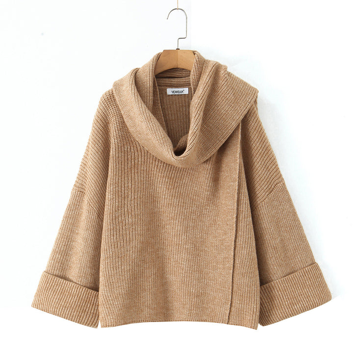 Damen Grobstrickpullover mit schickem Cowl-Neck Drune