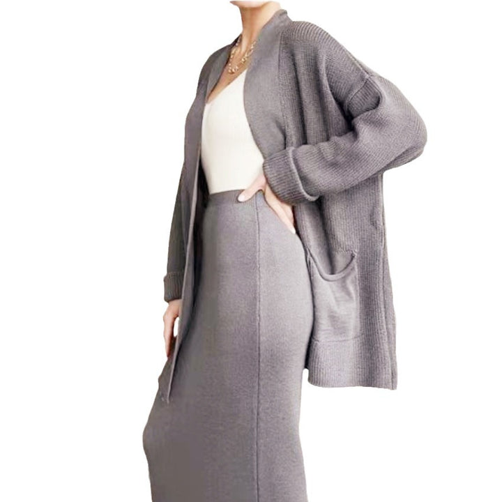 Damen Elegantes Strick-Set mit Rückenschlitzen und lässiger Passform Drune