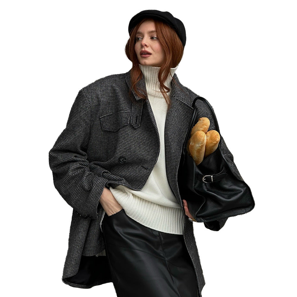 Damen Trendige Utility-Jacke aus hochwertigem Material mit doppelter Knopfreihe und praktischen Taschen Drune