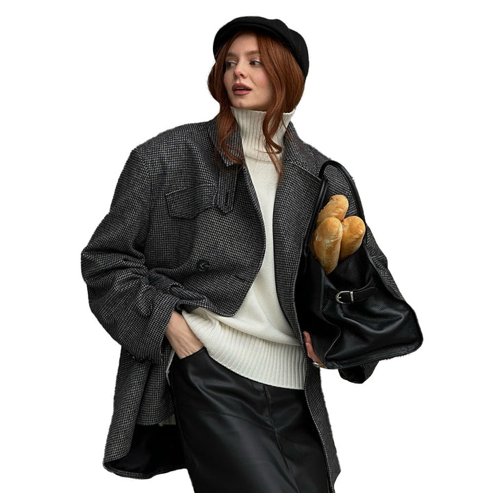 Damen Trendige Utility-Jacke aus hochwertigem Material mit doppelter Knopfreihe und praktischen Taschen Drune