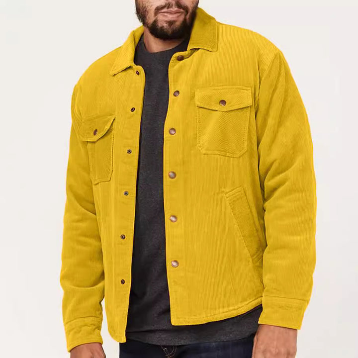 Herren lässige Cordjacke mit praktischen Brust- und Seitentaschen Drune