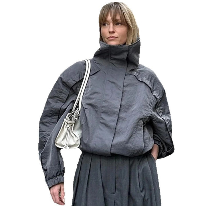 Damen Leichte Utility-Jacke mit hohem Stehkragen und lässigem Schnitt Drune