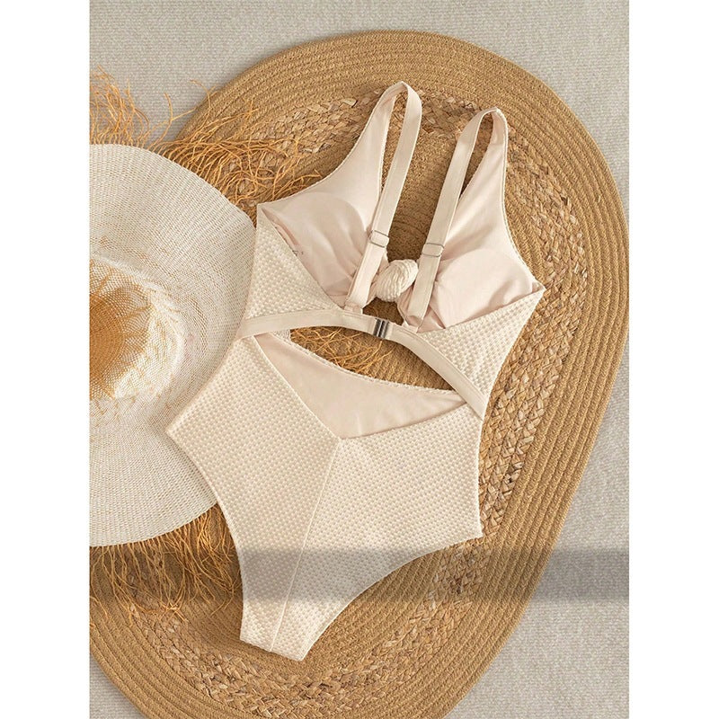 Damen Einteiliger Badeanzug mit modischem Cut-Out und Knoten-Detail Drune