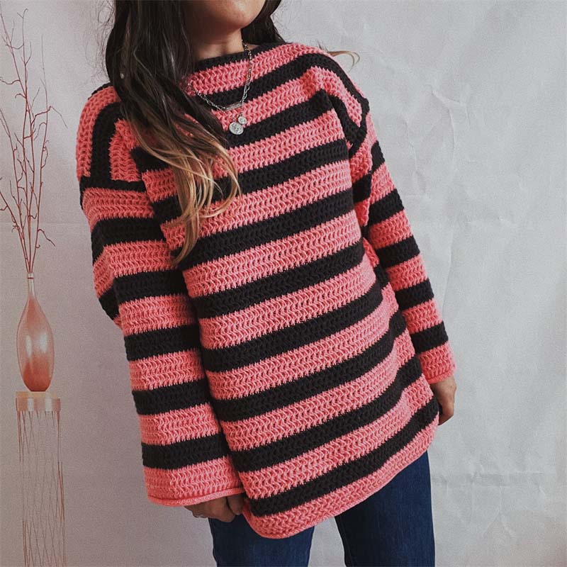 Drune | Gestreifter Strickpullover mit Modernem Stil