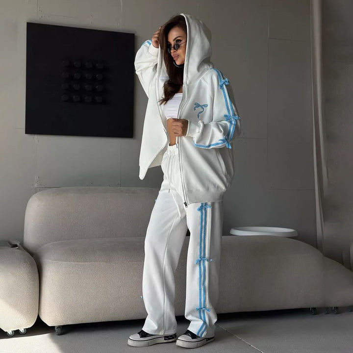 Damen Oversized Kapuzenjacke mit dekorativem Kordelzug Drune