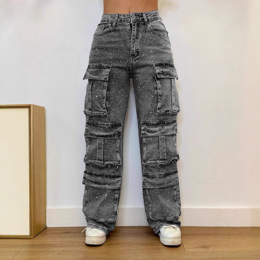 Femme Utility Cargo Jeans Drune