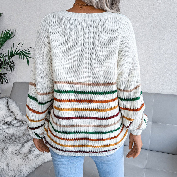 Drune | Gestreifter Pullover mit Farbkontrast
