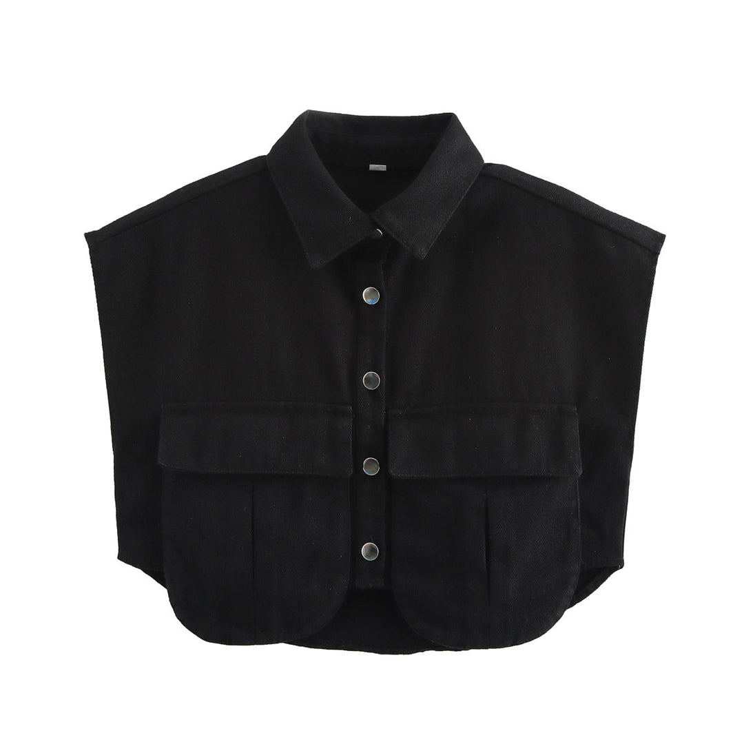 Damen ärmellose Utility-Bluse mit Taschen Drune