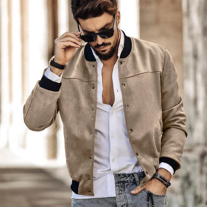 Herren modische Bomberjacke mit praktischen Taschen und elastischen Bündchen Drune