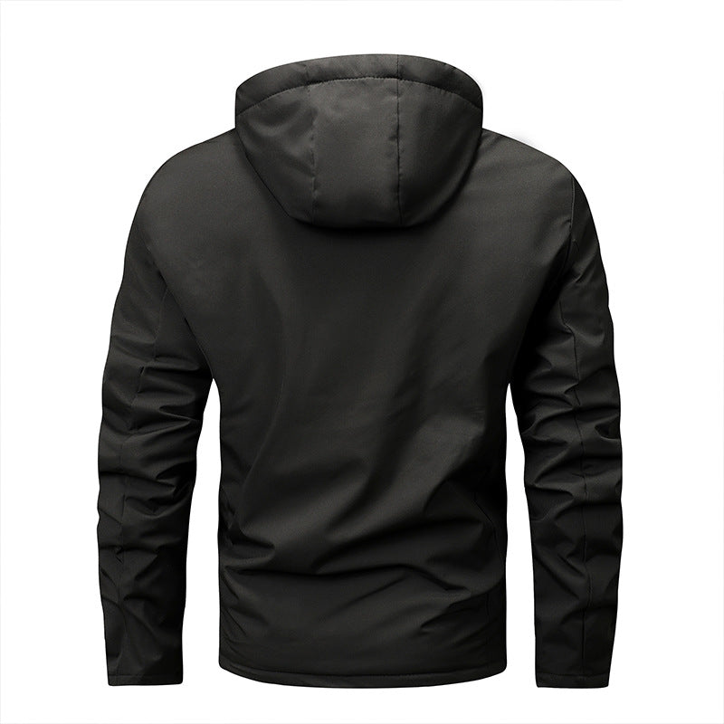 Herren nan gepolsterte Softshell-Thermojacke mit Kapuze und kuscheligem Fleecefutter Drune