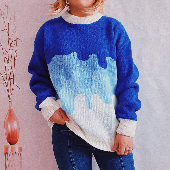 Damen Strickpullover mit modernem Farbverlauf und lässigem Schnitt Drune