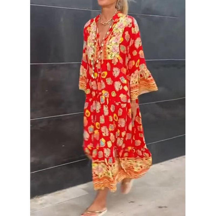 Femme Bohemian Floral Kaftan Kleid Drune