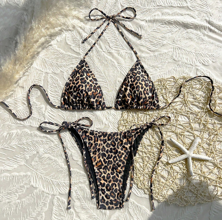 Damen Triangel-Bikini mit verspieltem Punktenmuster und verstellbarem Bund Drune