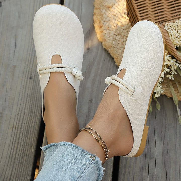 Damen Komfortable Mules mit luxuriösem Garnitur-Detail Drune