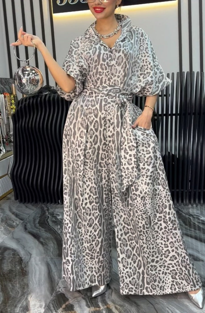 Damen Elegante Jumpsuit mit weitem Bein und floralem Muster Drune