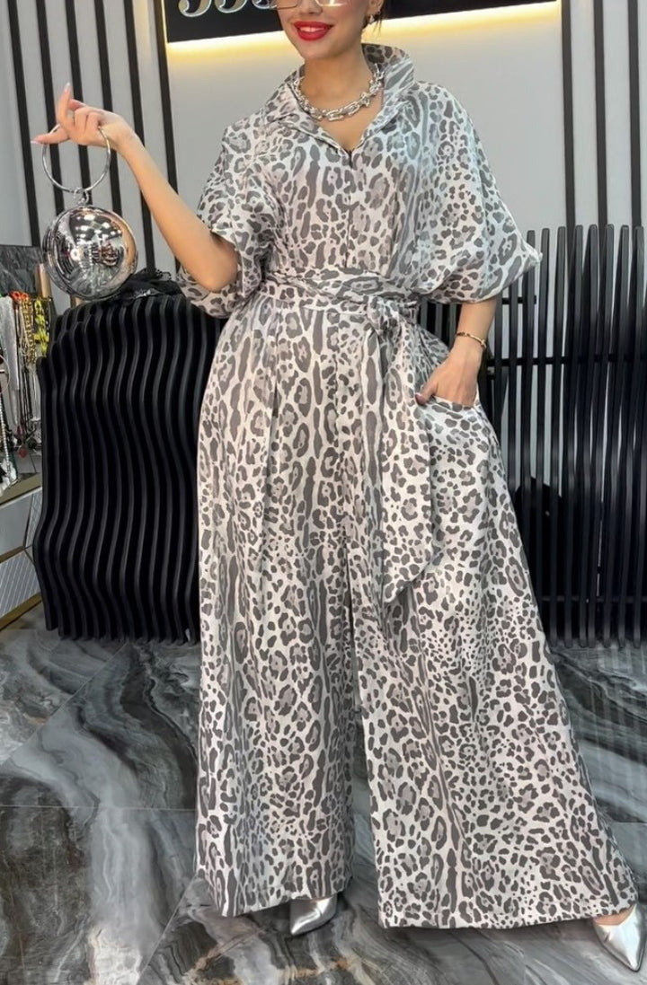 Damen Elegante Jumpsuit mit weitem Bein und floralem Muster Drune