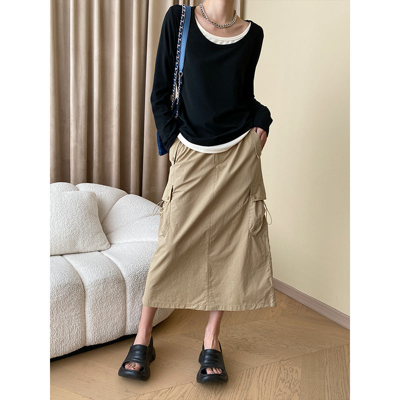 Damen Langarmshirt mit weitem Halsausschnitt Drune