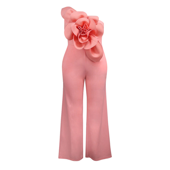 Damen Eleganter Jumpsuit mit floralen Applikationen Drune