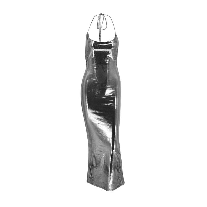 Damen elegantes Abendkleid mit tiefem Rückenausschnitt und fließendem Saum Drune