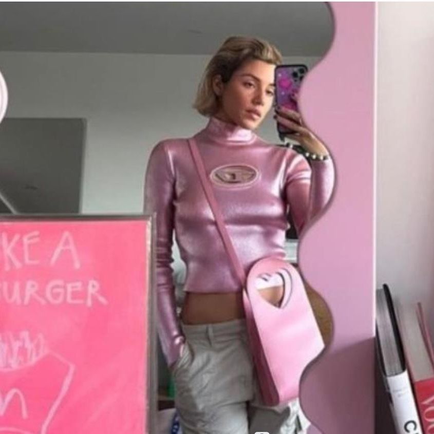 Damen Glitzerndes Crop-Top mit kreativem Ausschnitt Drune