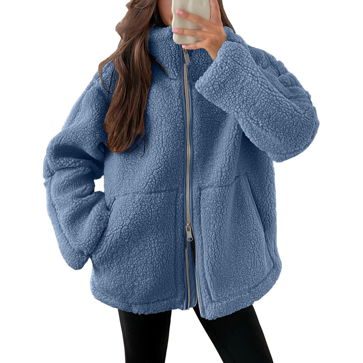 Damen Kuschelige Teddy-Jacke mit Reißverschluss Drune