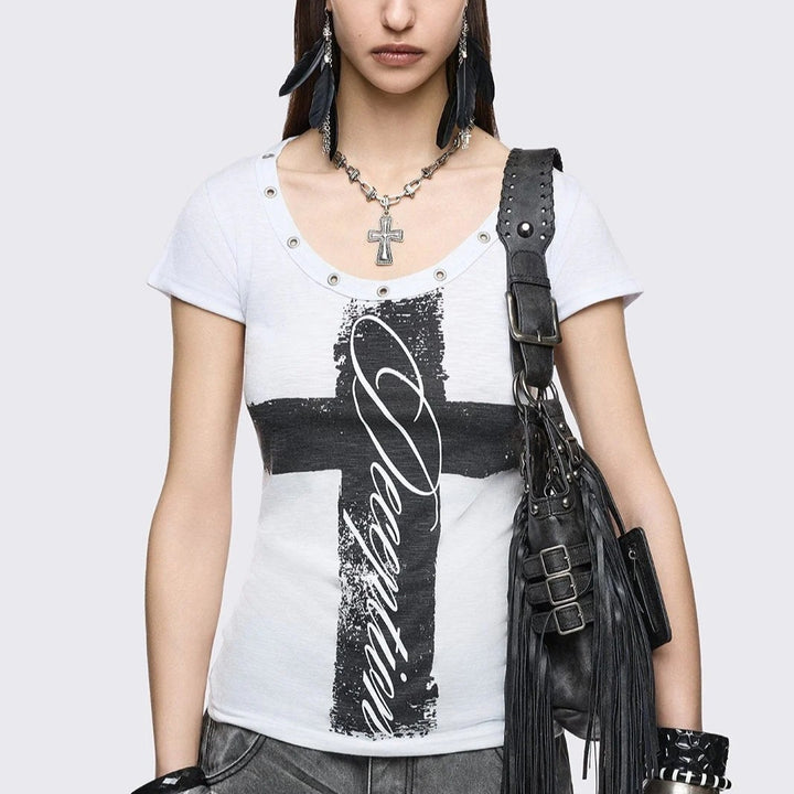 Damen Stylisches Shirt mit kreativem Grafikdesign Drune