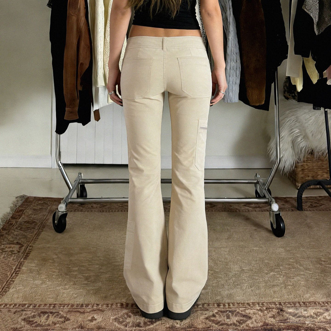 Damen bequeme Cargo-Hose mit elastischem Bund und praktischen Seitentaschen Drune