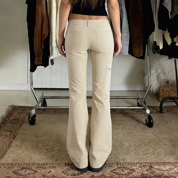 Damen bequeme Cargo-Hose mit elastischem Bund und praktischen Seitentaschen Drune